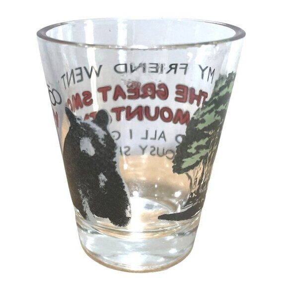 Shot Glass Great Smokey Mountains Tennessee Bear Tree Tourist Souvenir - Picture 3 of 3